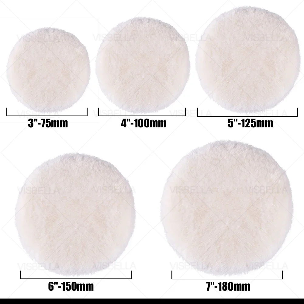 5PCS Car Polishing Kit Soft Wool Sponge Pad for Auto Beauty Waxing Polishing Disc Detailing Cleaning Paint Care 7/6/5/4/3inch