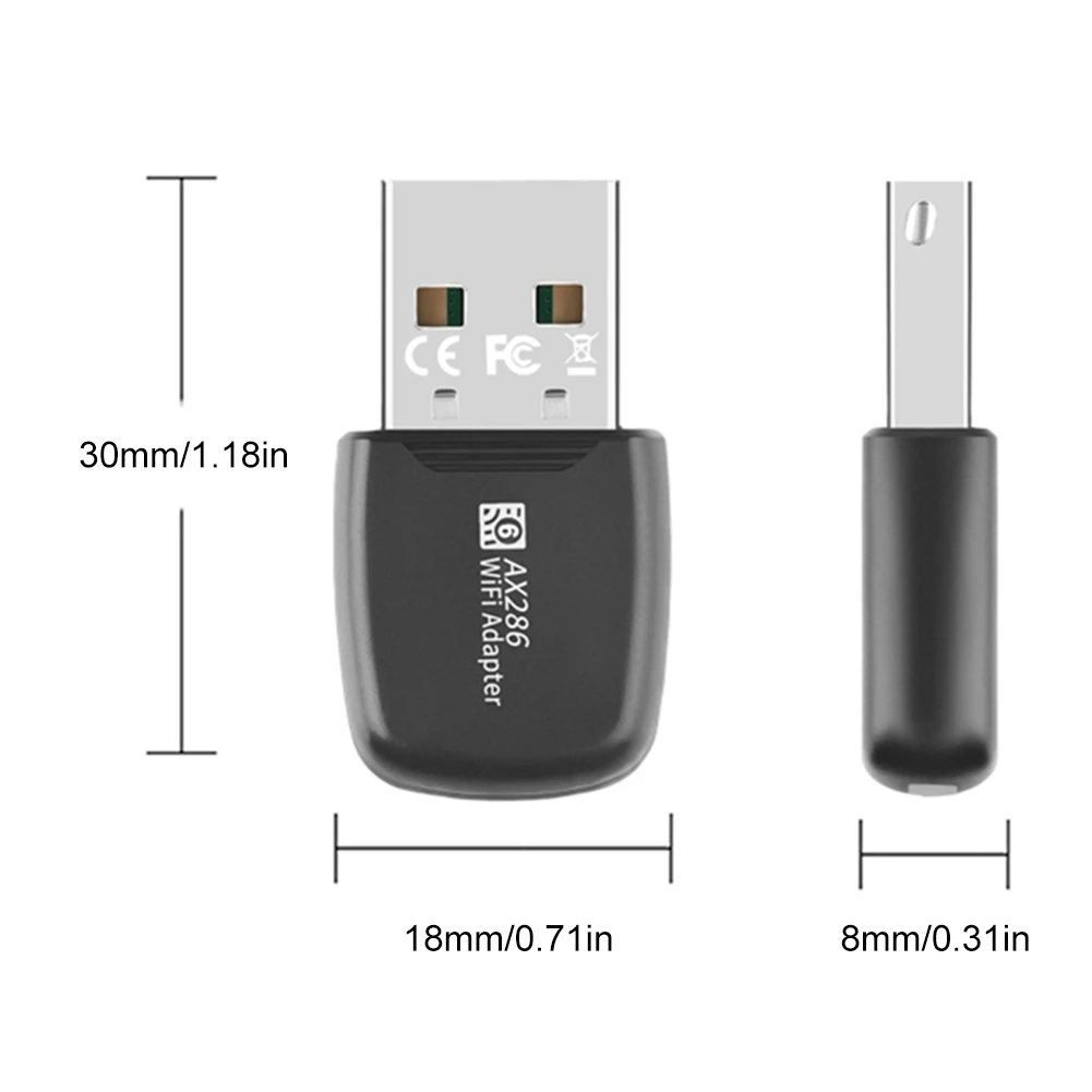 미니 USB WIFI 6 동글 미니 USB WiFi 카드 어댑터 드라이버 무료 Wi-Fi Lan 어댑터 PC/노트북 Windows7/10/11용 2.4GHz 286.8Mbps