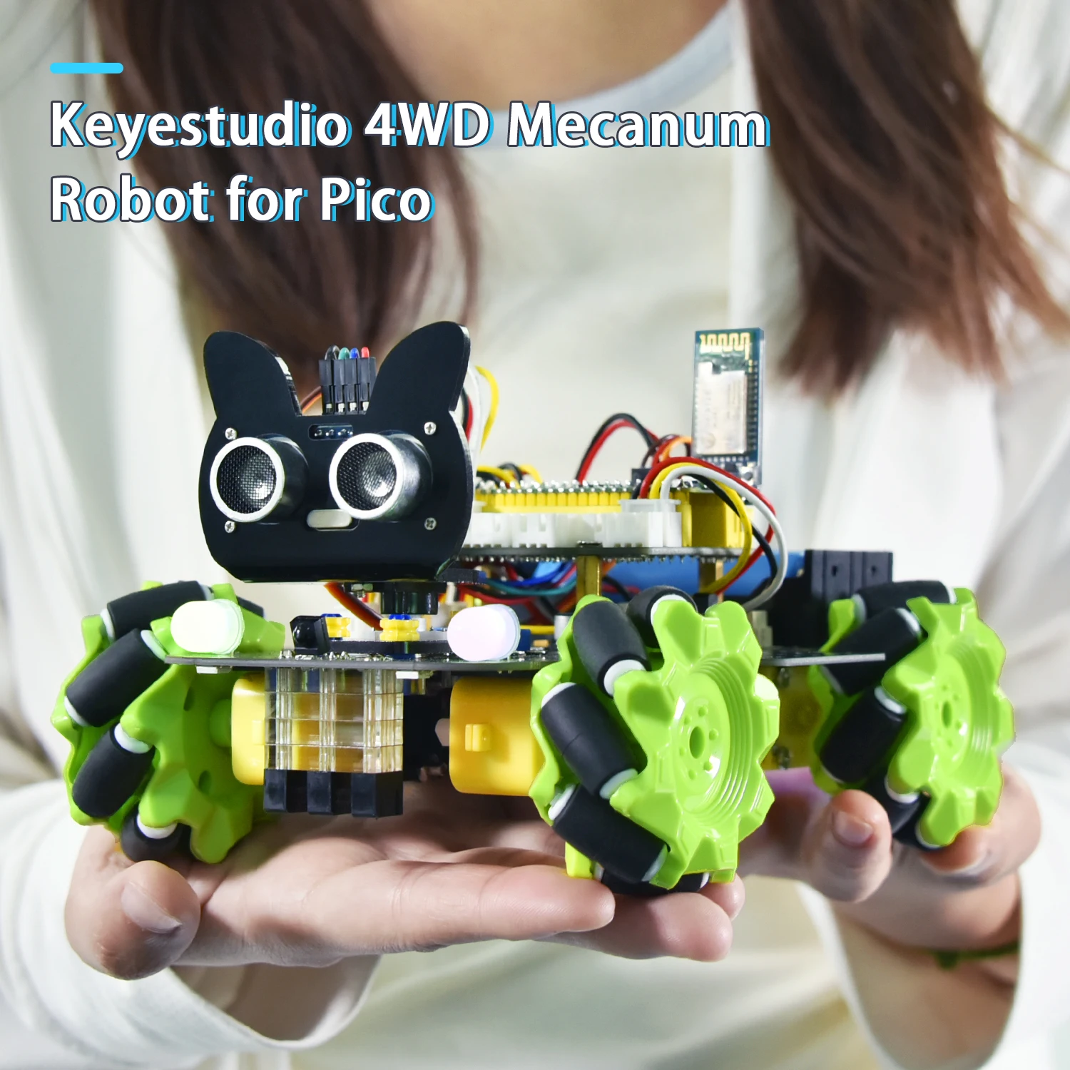 Фото Keyestudio 4WD Raspberry Pi Pico робот автомобиль Mecanum робот Комплект для Raspberry Pi Pico Robot STEM Поддержка программирования питона и Arduino №3
