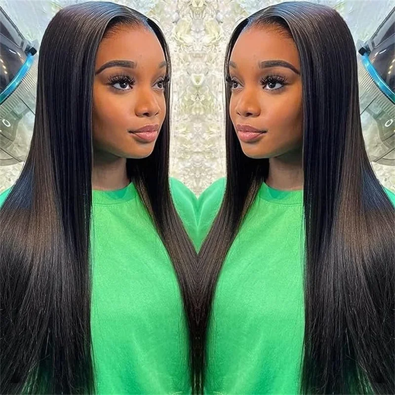 Princess Hair Straight 13X5 Lace Frontal Wigs For Women Brazilian 100% Human Hair Wig Tranparent Lace Pre plucked Natural Black - Image 2