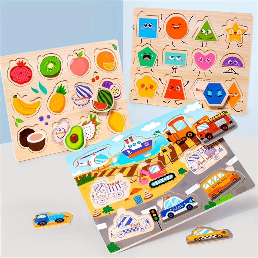 Enlightenment puzzle board cognition fruit animal wooden matching puzzle puzzle toy gift gift 3
