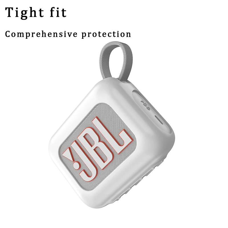 Coque En Silicone Pour Enceinte JBL Go 4 - Anti-chute, Avec Mousqueton - Compatible Recharge Sans Retirer - Couleurs Au Choix