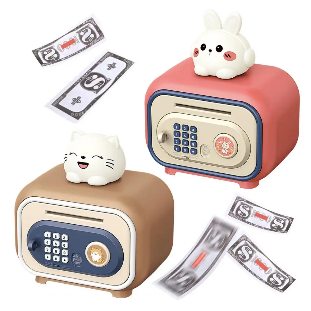 Kids Education Toy Electronic Piggy Bank for Kids with Fingerprint Unlock Capacity Money Saving Box Fun Style Toy for Boys Girls