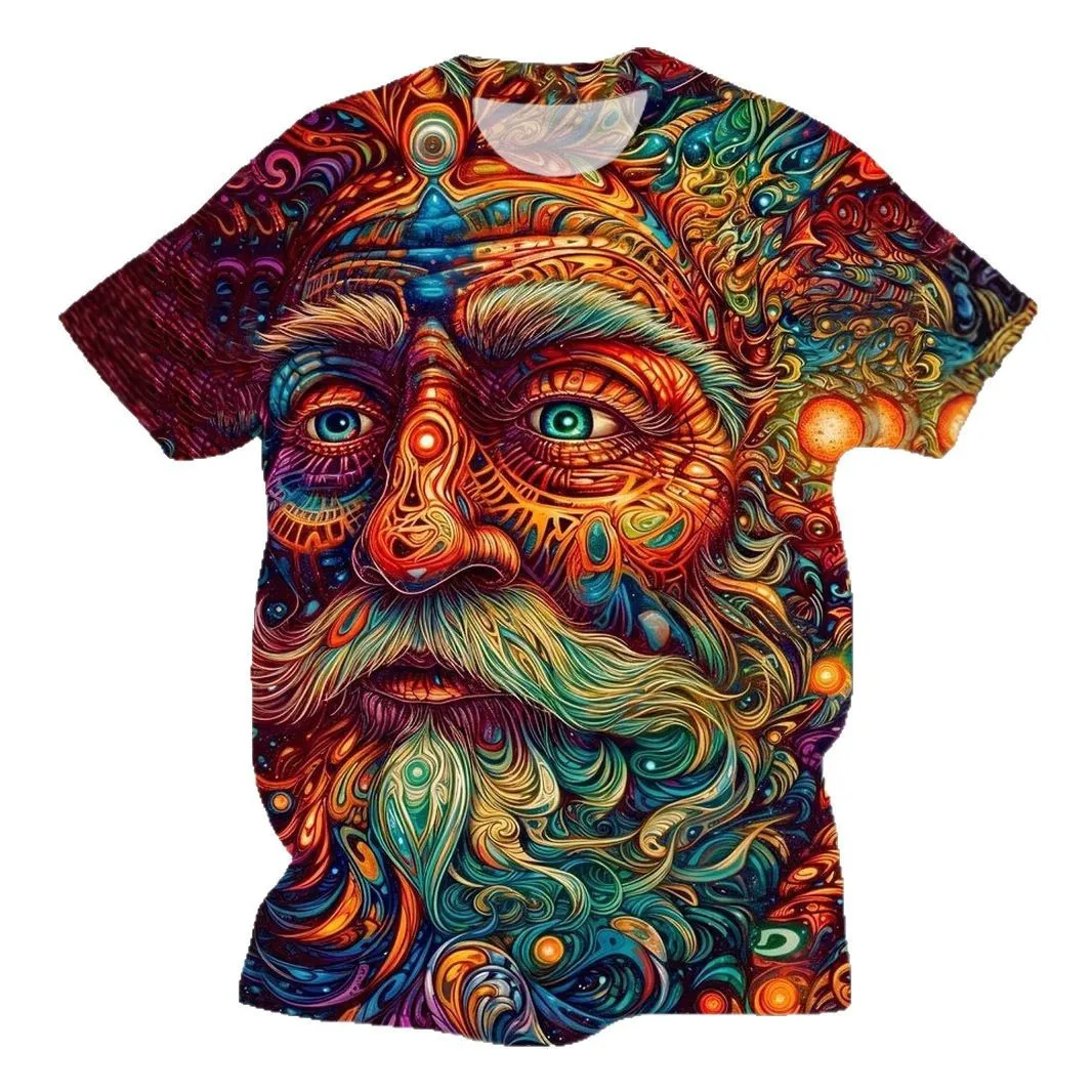 Mens Colorful Mushroom 3D Print Short Sleeve T Shirt
