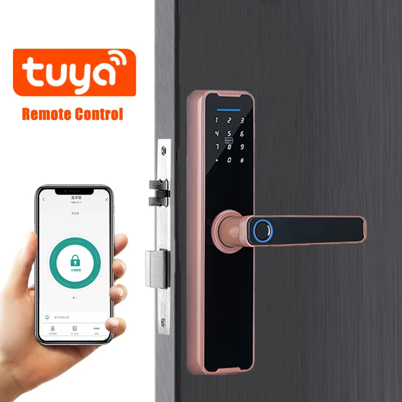 Tuya App Biometric Fingerprint Locks Smart Door Lock Remote Unlocking Keyless Lock Digital