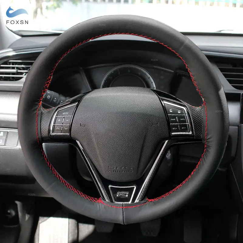 

38cm DIY Car Steering Wheel Braid Cover Microfiber Leather Needles And Thread Soft Non-slip Auto Interior Accessories Kits