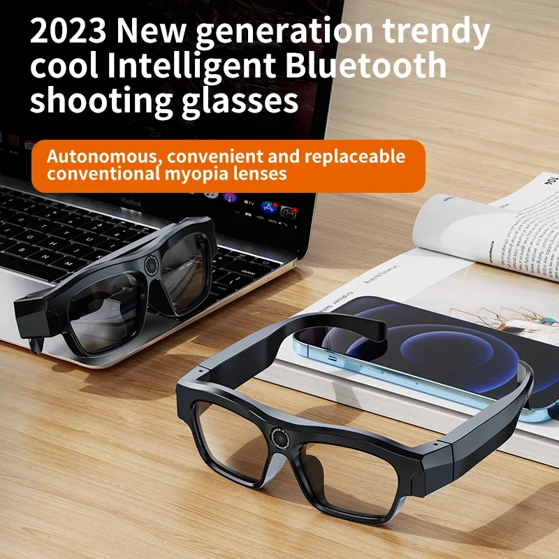 Bluetooth Smart Glasses Camera 4K Photo Video Recording For Music Call Sports Travel Drive Business ar smart glasses