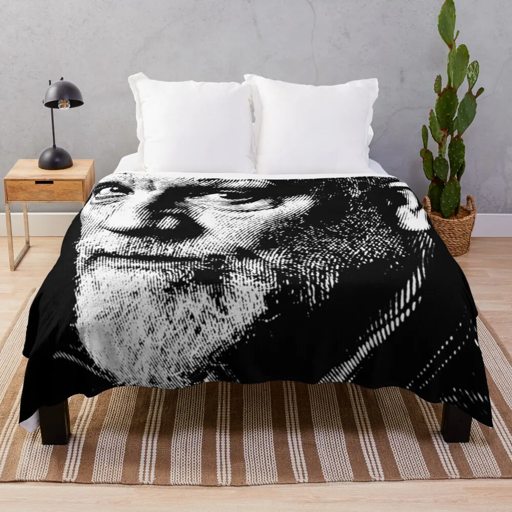 

Black & White Portrait Of John Malkovich Throw Blanket Summer Blanket Beach Blanket Shaggy Blanket