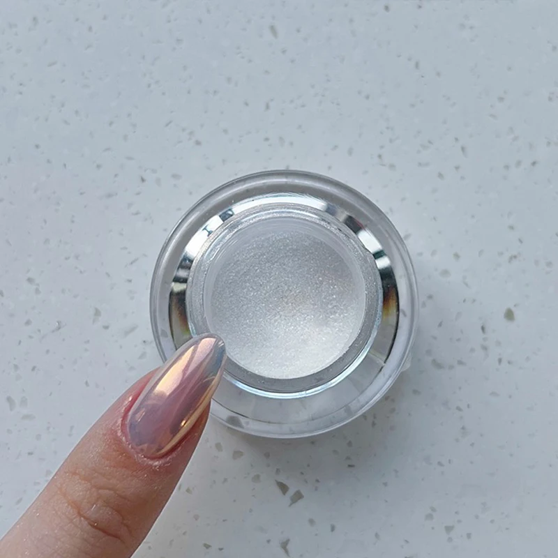 Nail Glitter 's Moonlight Mirror Glitter Powder Net-0.2g Metallic Silver Effect Chrome Powder 1*Jar Aurora Magic Mirror Manicure P