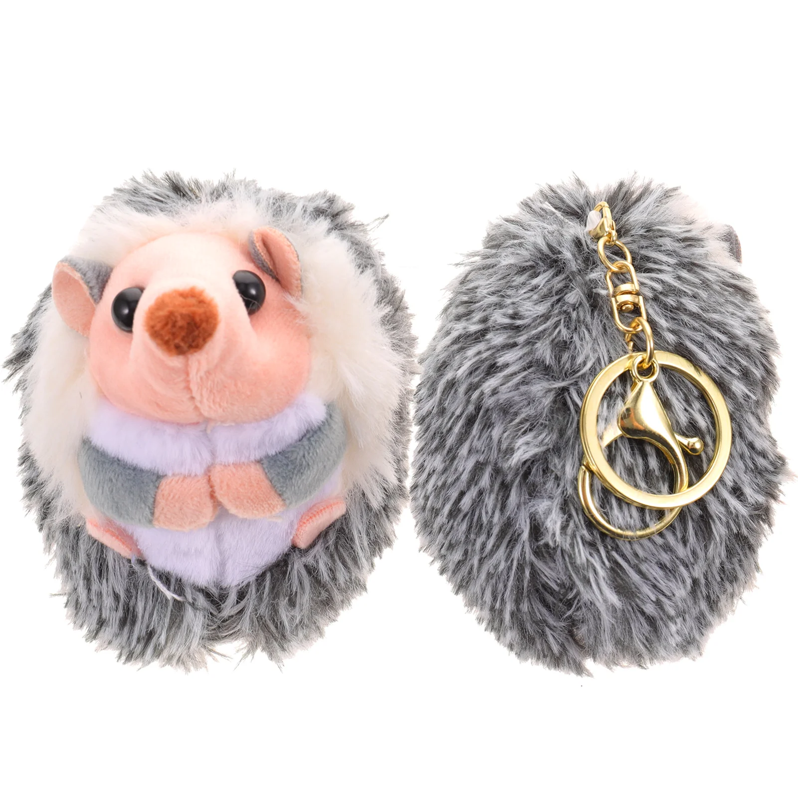 

2Pcs Adorable Hedgehog Keyrings Plush Animals Pendants Novelty Animal Keychains Hanging Decors