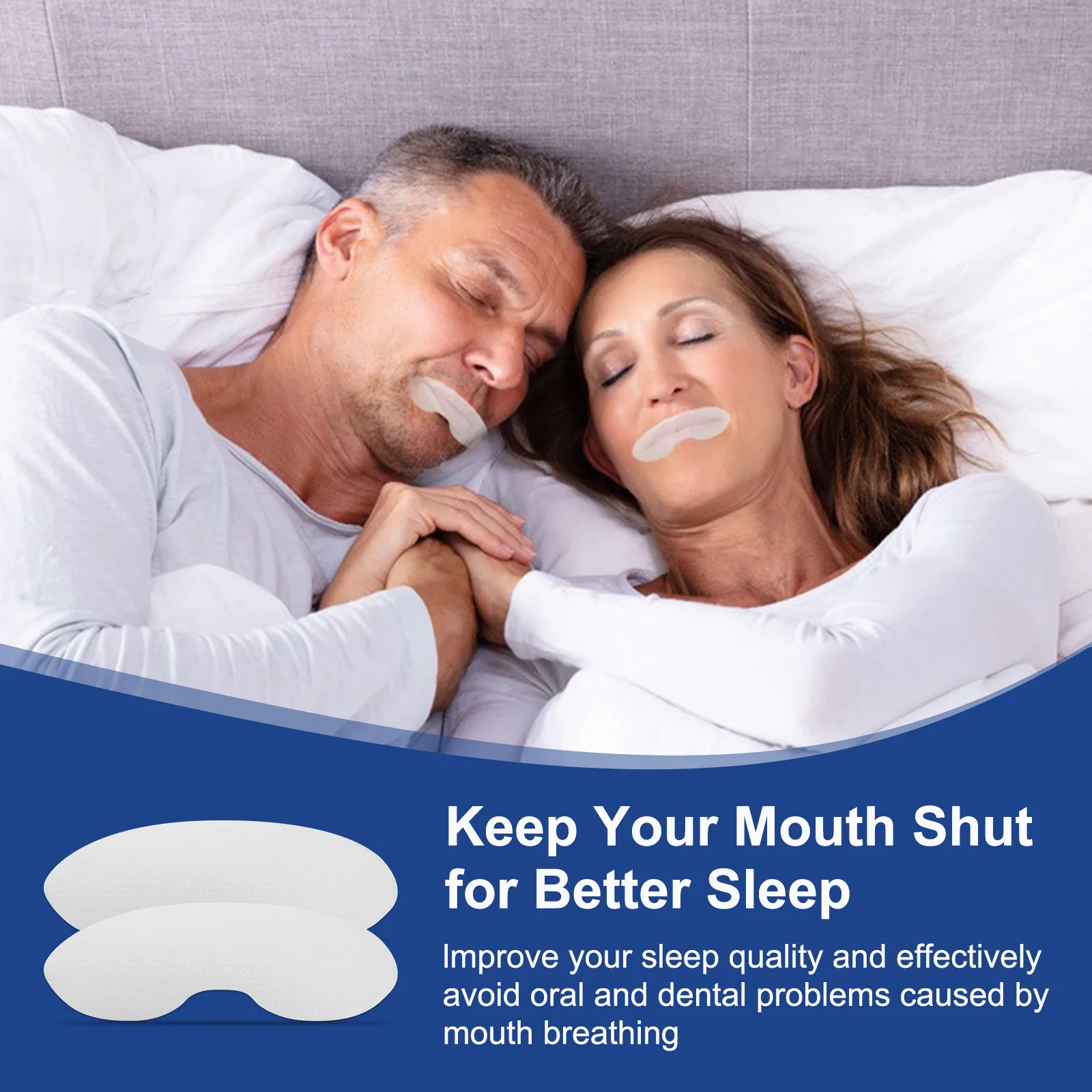 ELAIMEI Anti Snoring Sleep Strips Disposable Gentle Mouth Tape for Better Nose Breathing Reduce Mouth Dryness Sore Throat 5