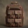 Genuine Leather Men's Backpack Vintage Bag Outdoor Travel Backpack Fitness bag Laptop Backpack Schoolbag For Laptop 17 Inch 1