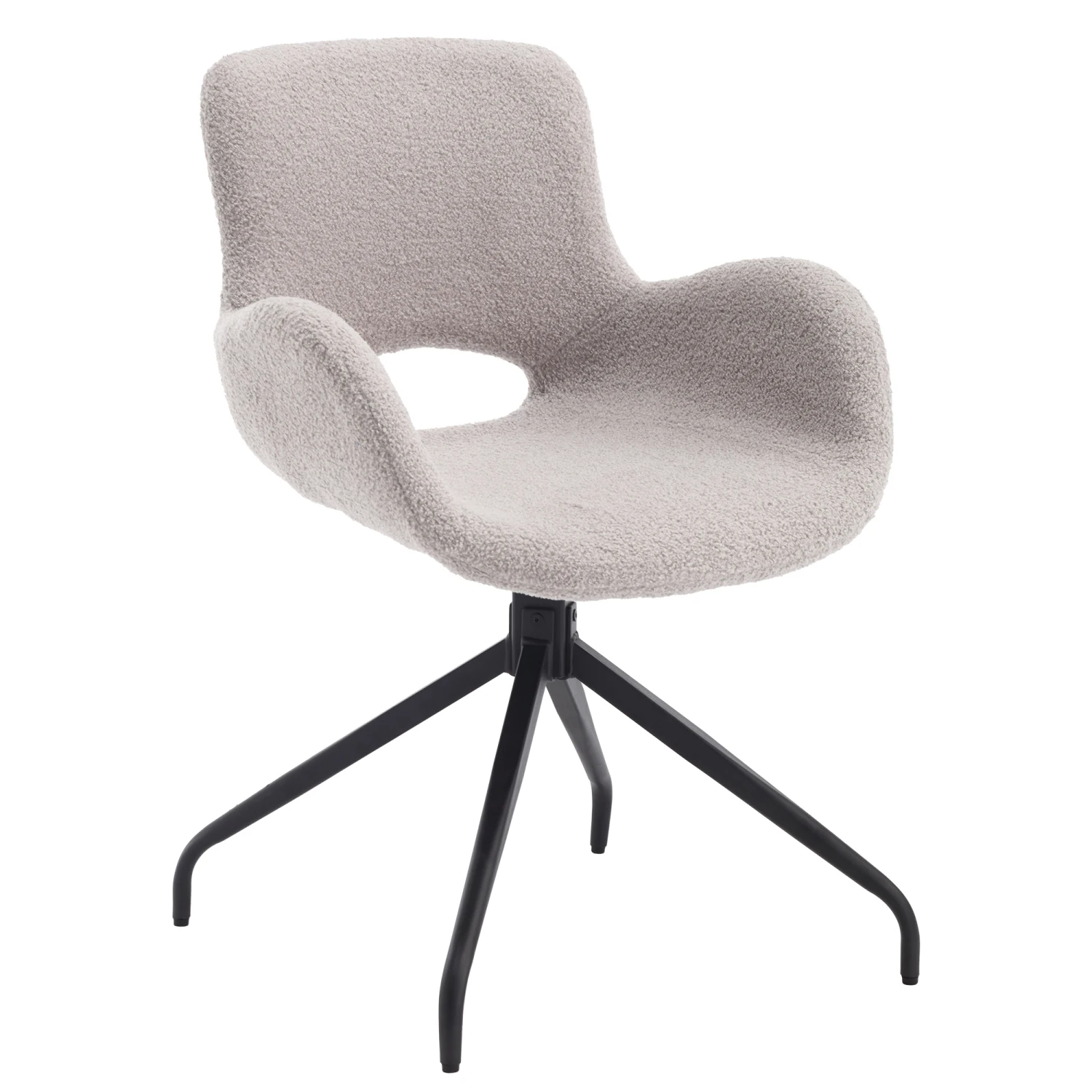 

Modern Gray TS Teddy Velvet Upholstered Chair with Metal Legs - Comfortable without Wheels - 360 Degree Rotating Desk Chair for