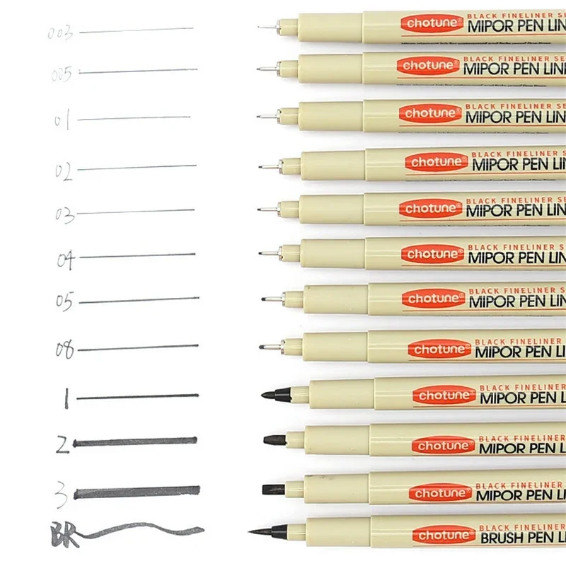 Manga Markers Black Fineliner Marker Pens Art Supplies Waterproof Sketching Sakura Pigma Micron Pens Pigment Liner Japanese Stationery