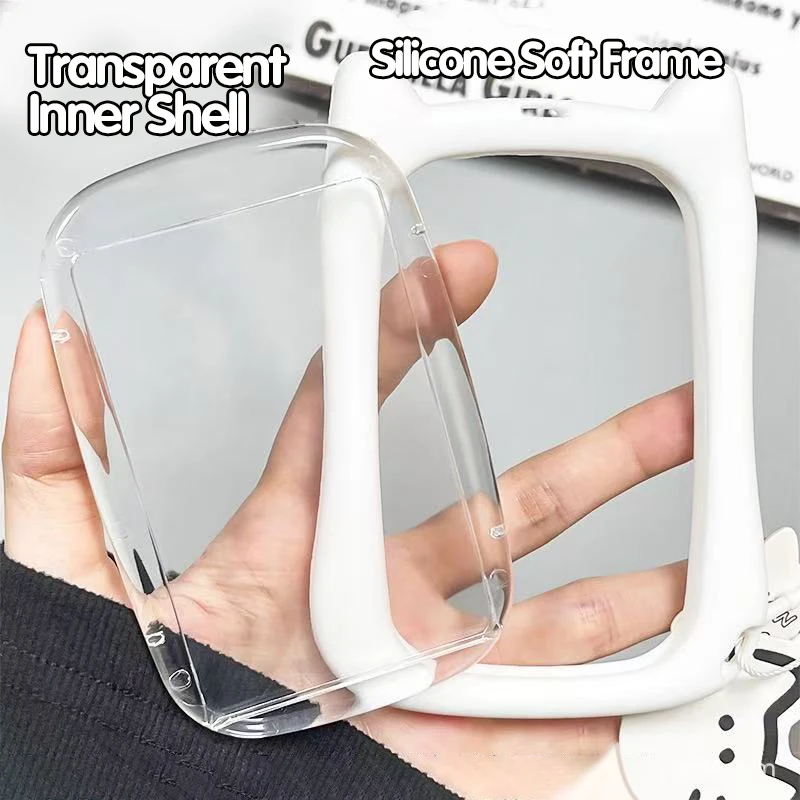 고양이 귀 카드 커버 학생 카드 커버 버스 식사 카드 커버 직장 ID 배지 분실 방지를 위한 브랜드 보호 커버