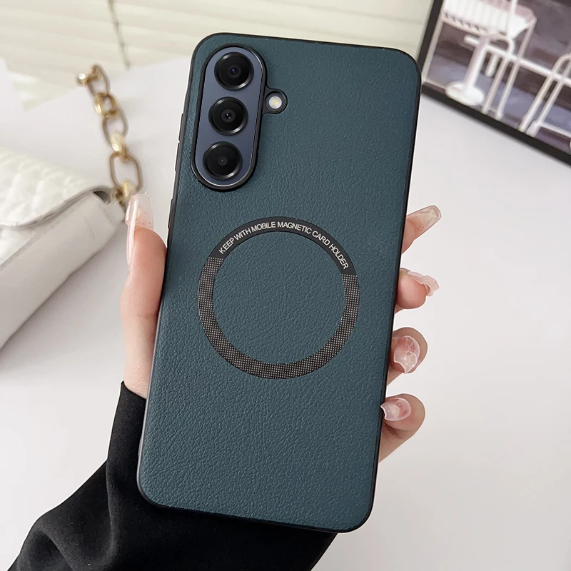 Premium Magnetic PU Leather Protective Case with Wireless Charging Compatibility