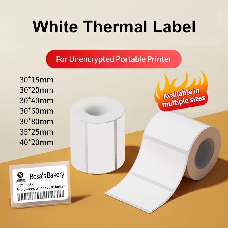 White Self-Adhesive Thermal Label Roll for Barcode and Price Tagging