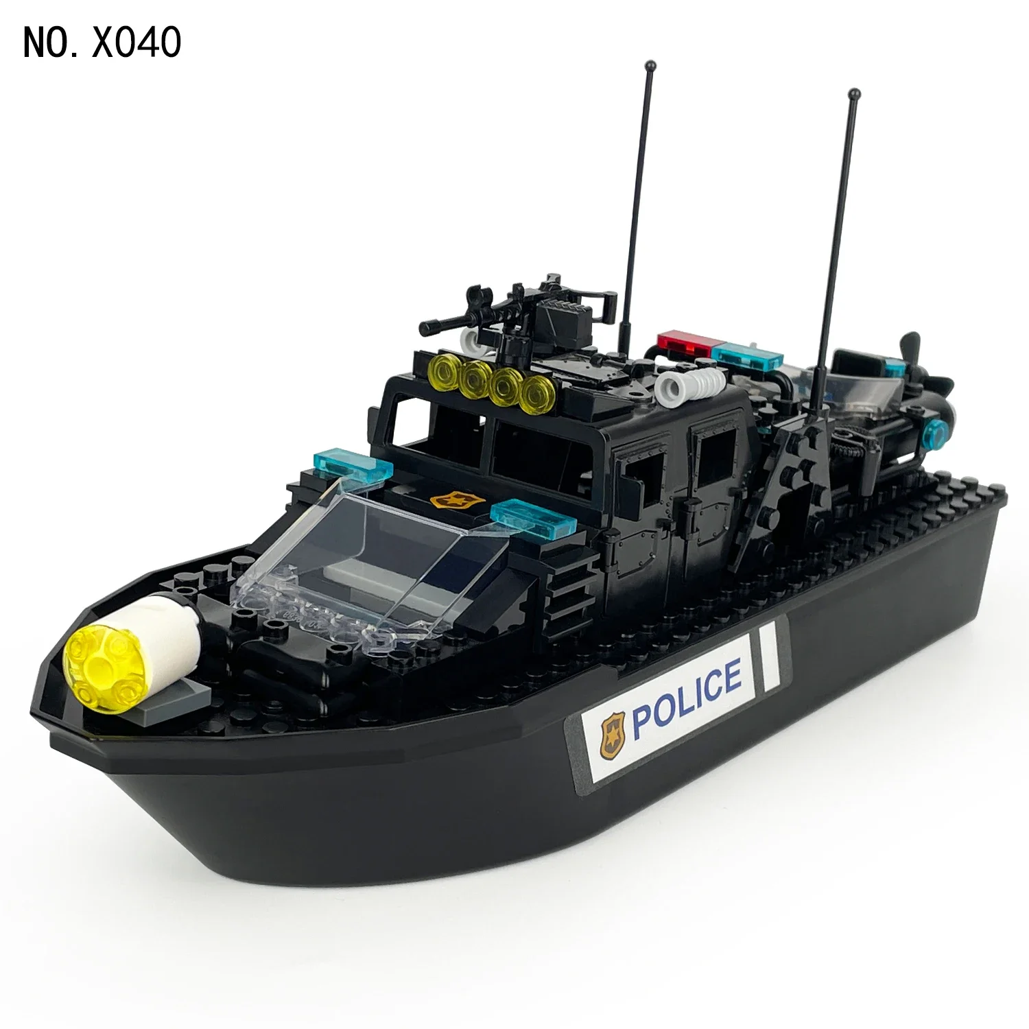 Building Blocks Toys Coast Guard Tomahawk Ship Building Area Set City Police Patrol Ship Particle Brick Toys for Boys Children - 6