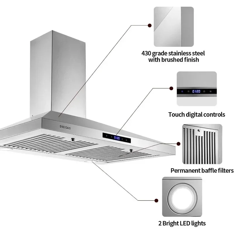 CIARRA 30 in Convertible Range Hood Under Cabinet Stainless Steel with 3  Speed Exhaust Fan CAS918A75 - AliExpress