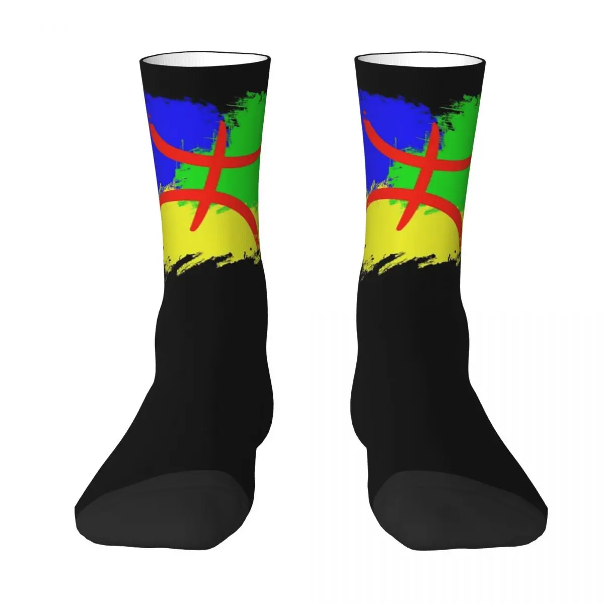 

Funny Graphic Berber Flag, Amazigh Flag Adult Socks BEST TO BUY Blanket roll Elastic Stockings Novelty