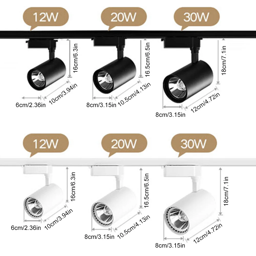 12/20/30W LED Track Light Fixture COB Track Lighting Wall Lamp Rail Spotlight Kitchen Clothing Store Ceiling Light 220V 레일조명 6