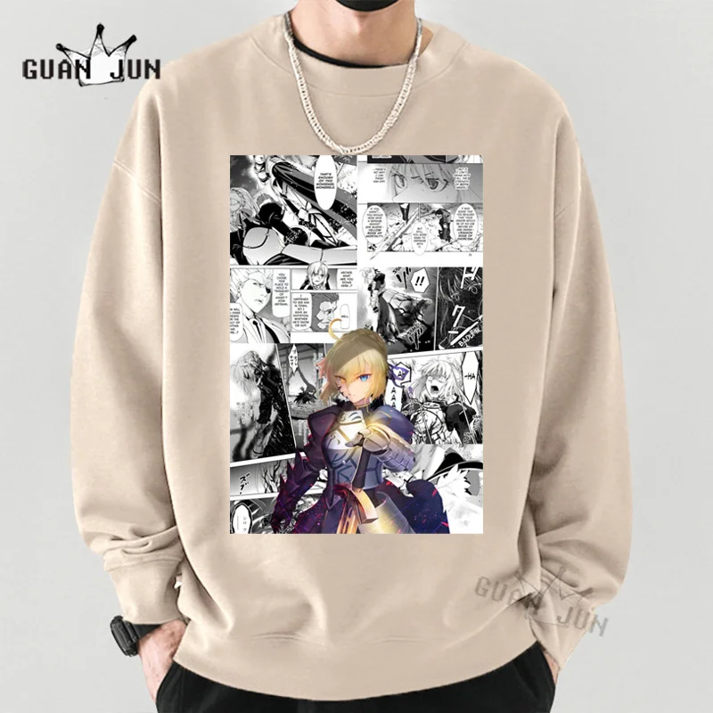 

Anime Sweatshirt Fate Stay Night Harajuku Saber Manga Hoodies Graphic Winter Pullover Fashion Long Sleeve Men/Women Hoody