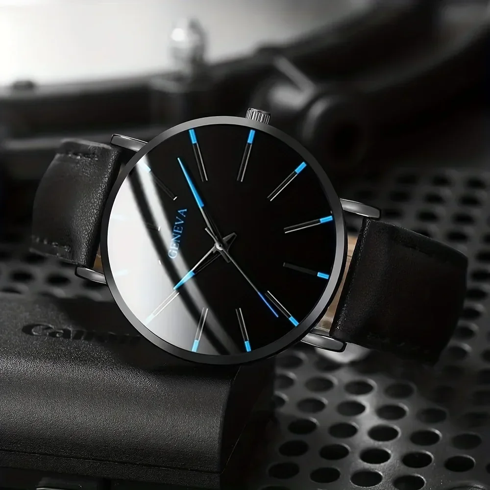 Mens Business Watches Minimalist Leather Imitation Quartz