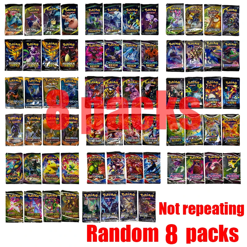 thumbnail image 1 of 4-12 Packs English Card Shining Charizard Pikachu Mewtwo trade Card Kids Toy Astral Booster Random card package, 1 of 5