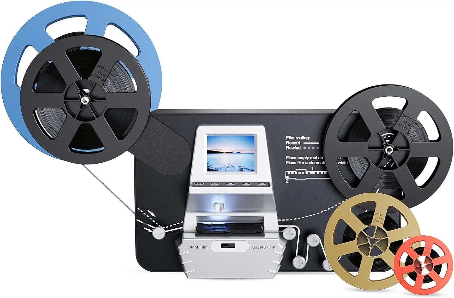 8mm & Super 8 Film to Digital Converter, Film Scanner Digitizer with 2.4" Screen