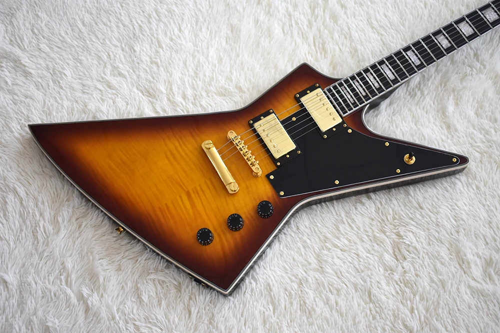 6-string electric guitar single-wrapped body with tiger pattern color matching neck can be customized Electric Guitar Electric Guitar Kit
