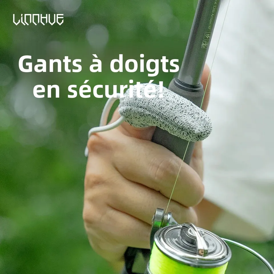 Gants de pêche résistants anti-coupure, protection doigt unique pour lancer et contrôle de ligne