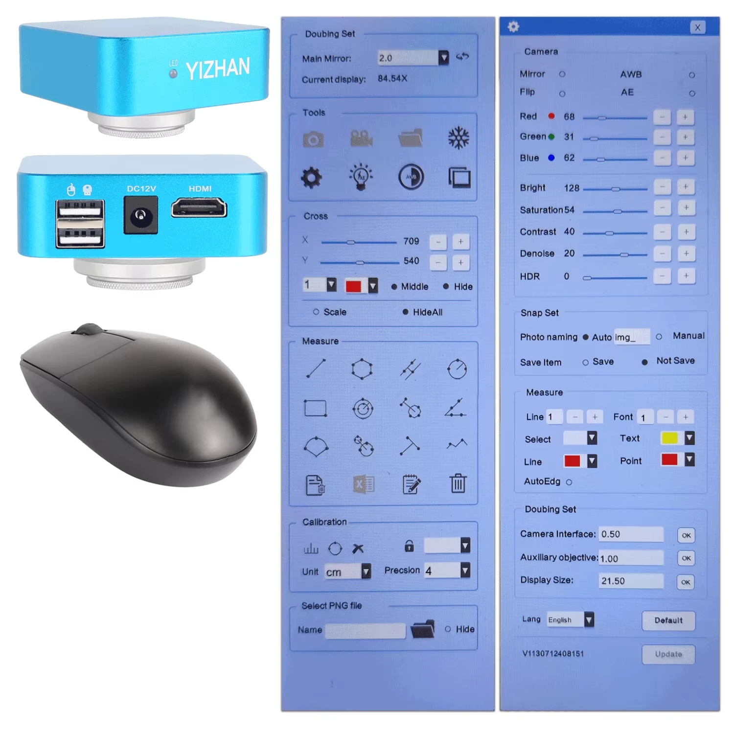 YIZHAN 2K 4K 1080P 현미경 카메라 UHD HD FHD 비디오 산업용 용접 도구 30FPS 60FPS 25mm C-마운트 현미경 액세서리