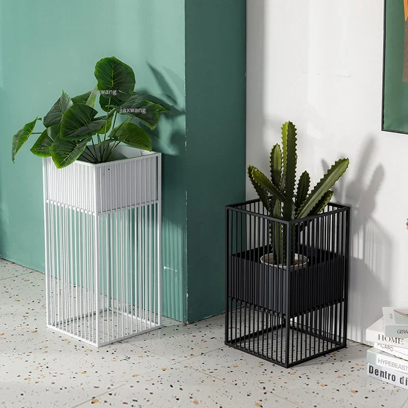 Wrought Iron Office Flower Stand Indoor Balcony Living Room Plant Shelf Modern Minimalist Bedroom Floor Plant Racks