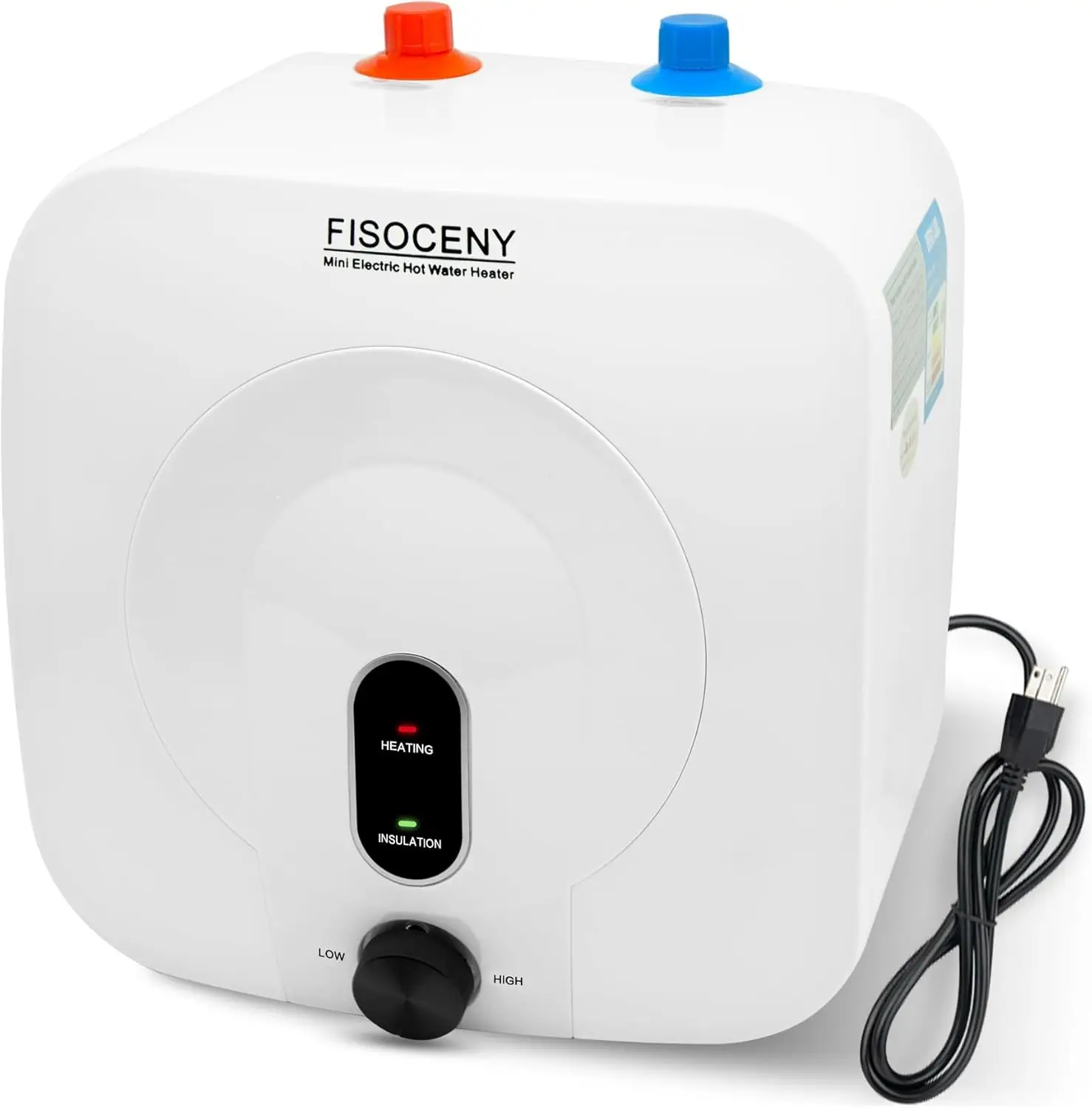 Electric Mini Tank Water Heater 2.5 Gallon Under Sink White Instant Hot Water Heater 110V 120V 1500w Kitchen RV Compact Storage