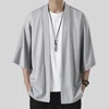Large Size Casual Shirts Mens Harajuku Cotton Short Sleeve Cardigan Shirt Men Chinese Style Solid Color Summer Men Clothing 5XL 1