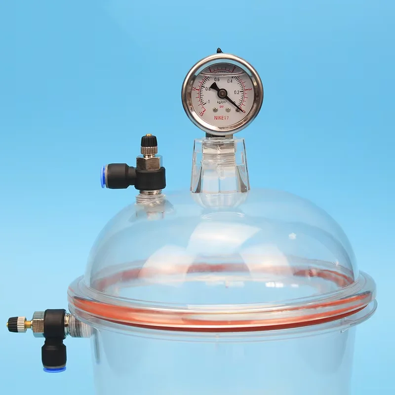 250mm Polycarbonate Plastic Vacuum Dryer Laboratory Dryer Transparent Vacuum Drying Apparatus Double Valve With Pressure Gauge