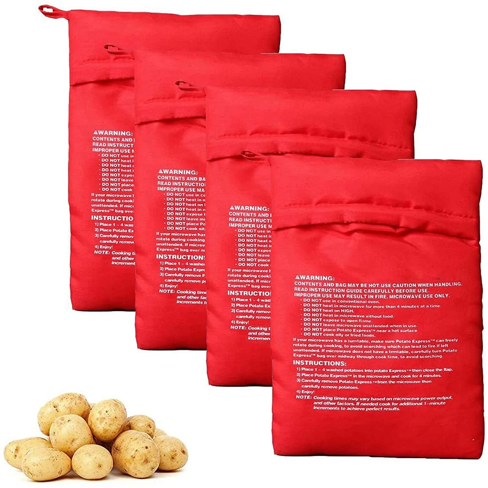 

Kitchen Microwave Baking Potato Bag Reusable Microwave Cooker Bag Quick Baked Pouch Potato Bag Washable Cooker Bag