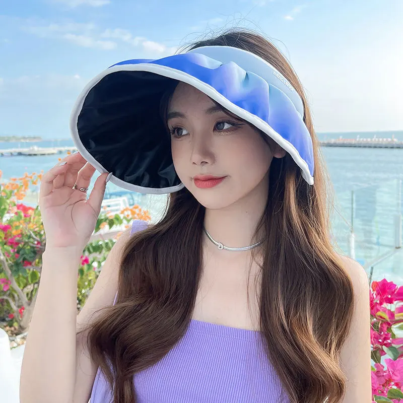 Women's New Black Glue Sunscreen Cap Adult Large Top Shell Glacier Cap Breathable UV Protection Sunshade Hat