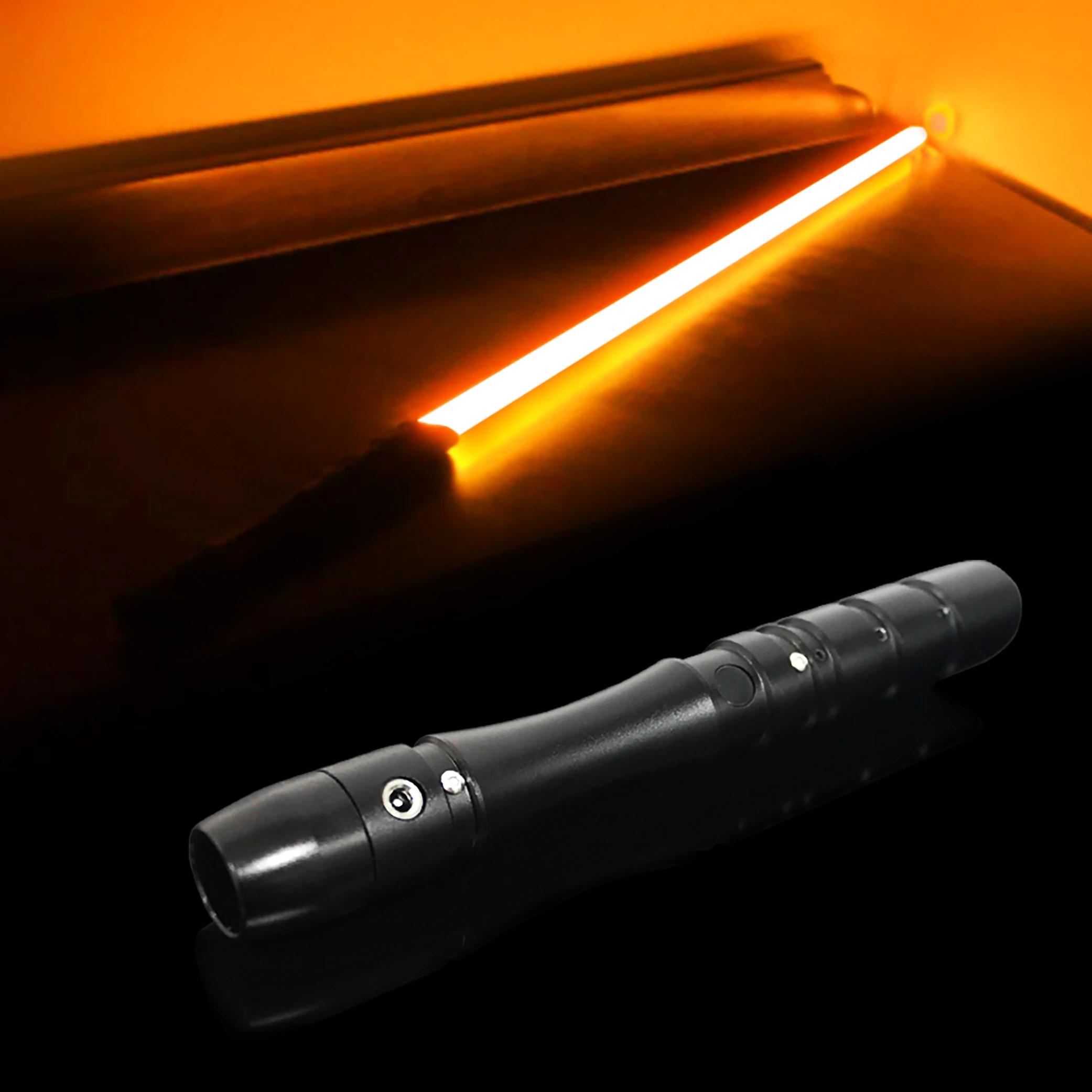 

YDD Black handle Orange Sword Light Heavy Dueling Fx Metal Lightsaber All Saints Christmas toy gift for children