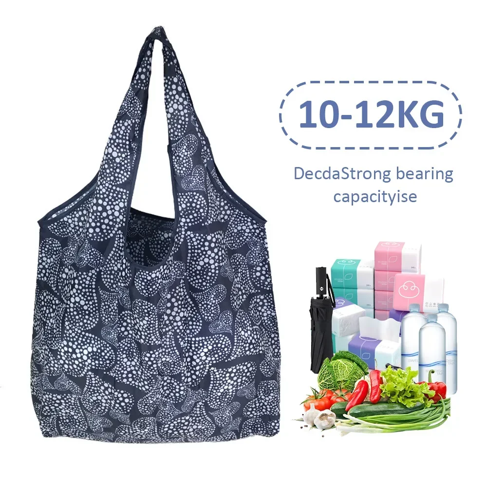 

Foldable Eco-Friendly Shopping Bag Tote Folding Pouch Handbags Convenient Reusable Large-capacity for Travel Grocery Storage Bag