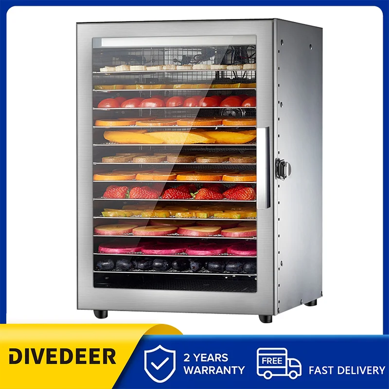 DIVEDEER 12 Layers Home Dry Fruit Machine Vegetables Pet Snacks Meat Herbs Multifunctional Fruit Smart Food Dryer