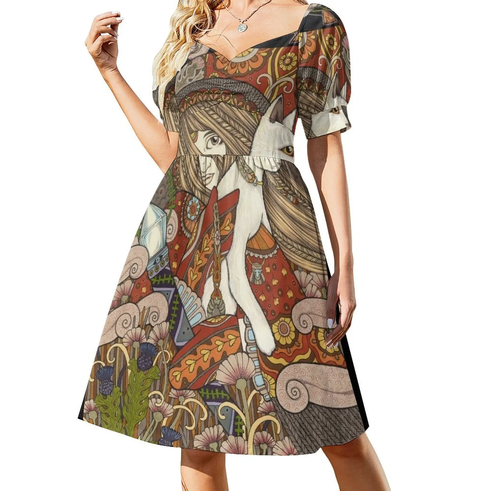 thumbnail image 1 of Vestido Visionario de Manga Corta Ropa femenina vestidos elegantes para mujeres elegante vestido de novia para invitadas, 1 of 7