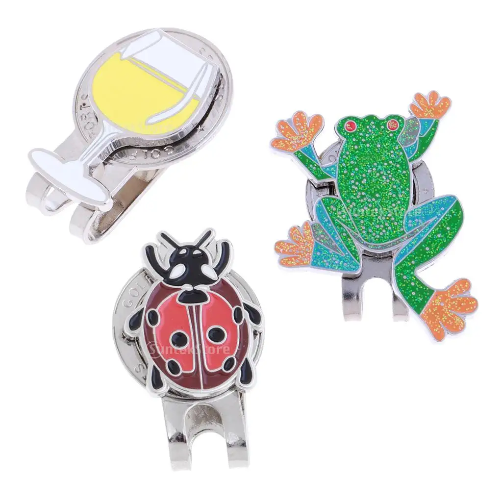 Novelty Magnetic Cap Clip with Golf Ball Marker Fits Golf Visor Golfer Gift Frog both for Women and Men