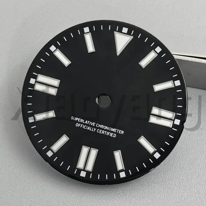 Sterile Glossy Green Luminous Watch Dial, 29mm
