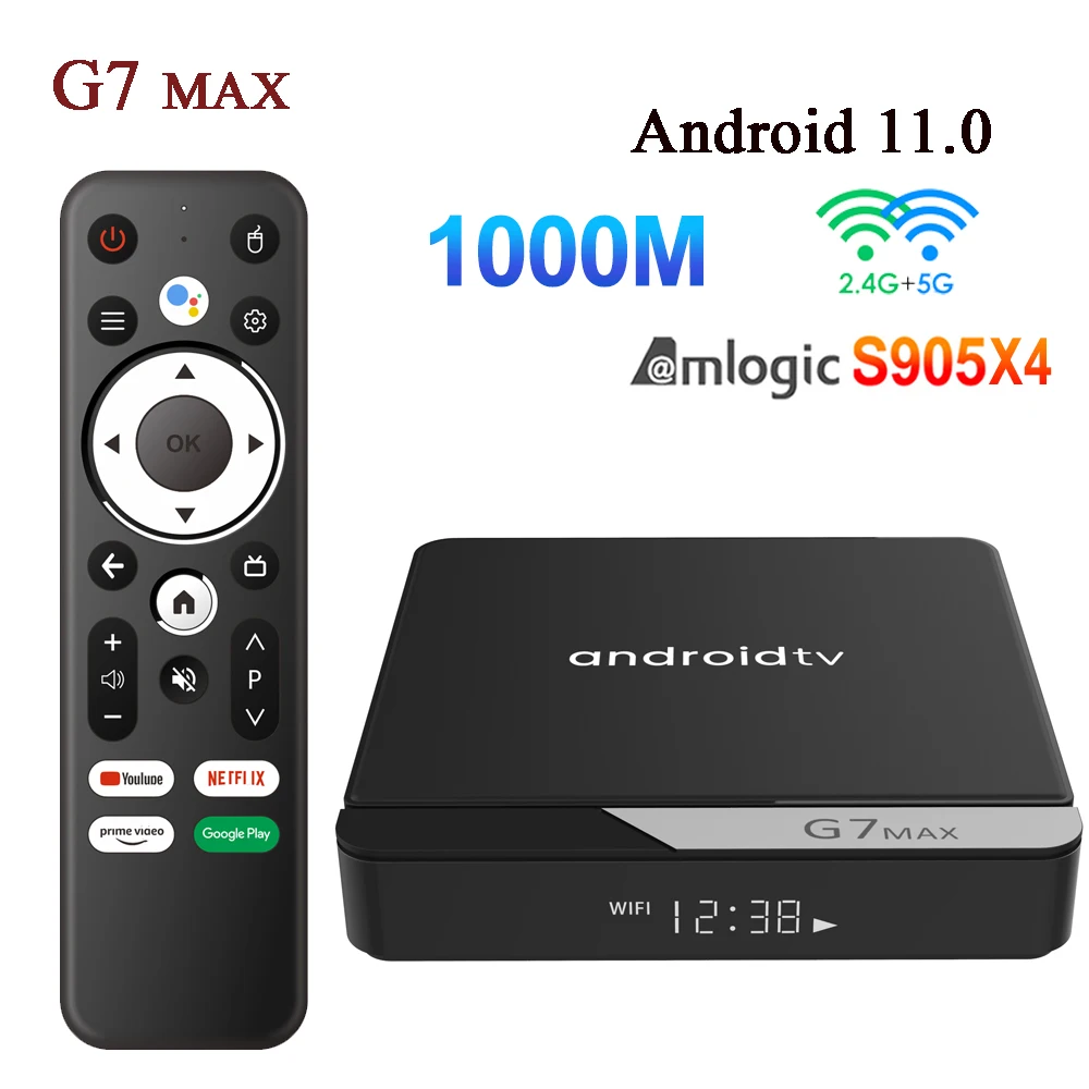 G7 Max Smart TV Box Android 11 S905X4 4GB 64GB 1000M AV1 4K HD 2.4GHz/5GHz Dual Wifi USB3.0 Set Top Box Media Player 4GB 32GB