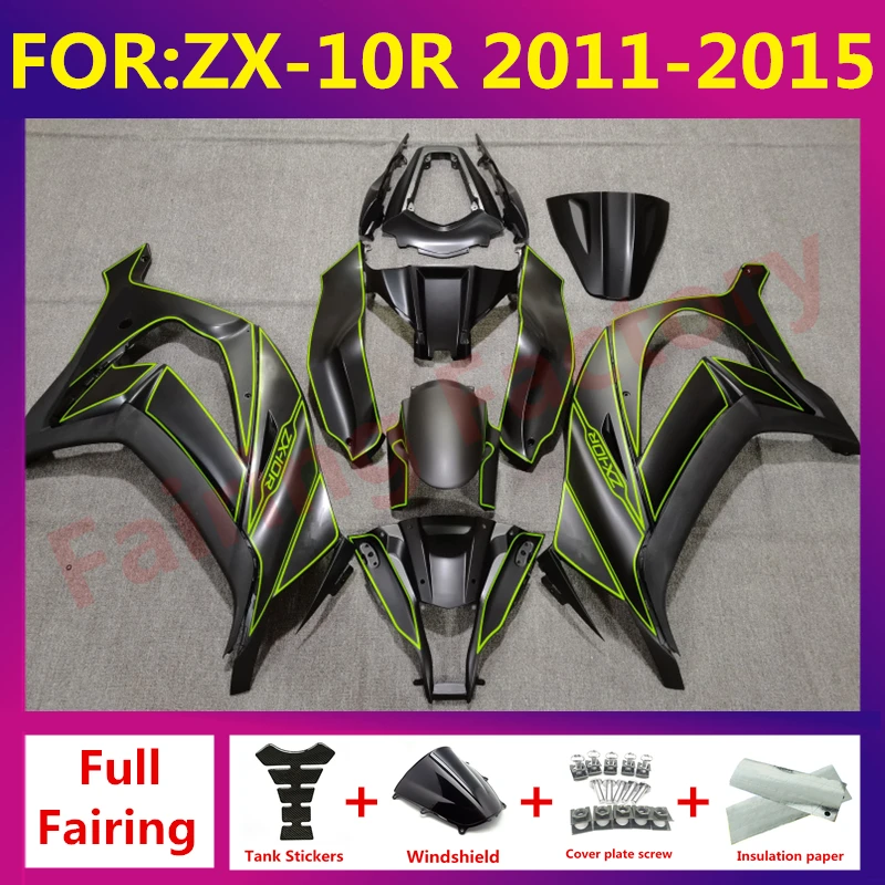 

New ABS Fairings Kit Fit for Kawasaki ZX-10R ZX10R ZX-10 2011 2012 2013 2014 2015 Bodywork full fairing kit ZXMT set green black