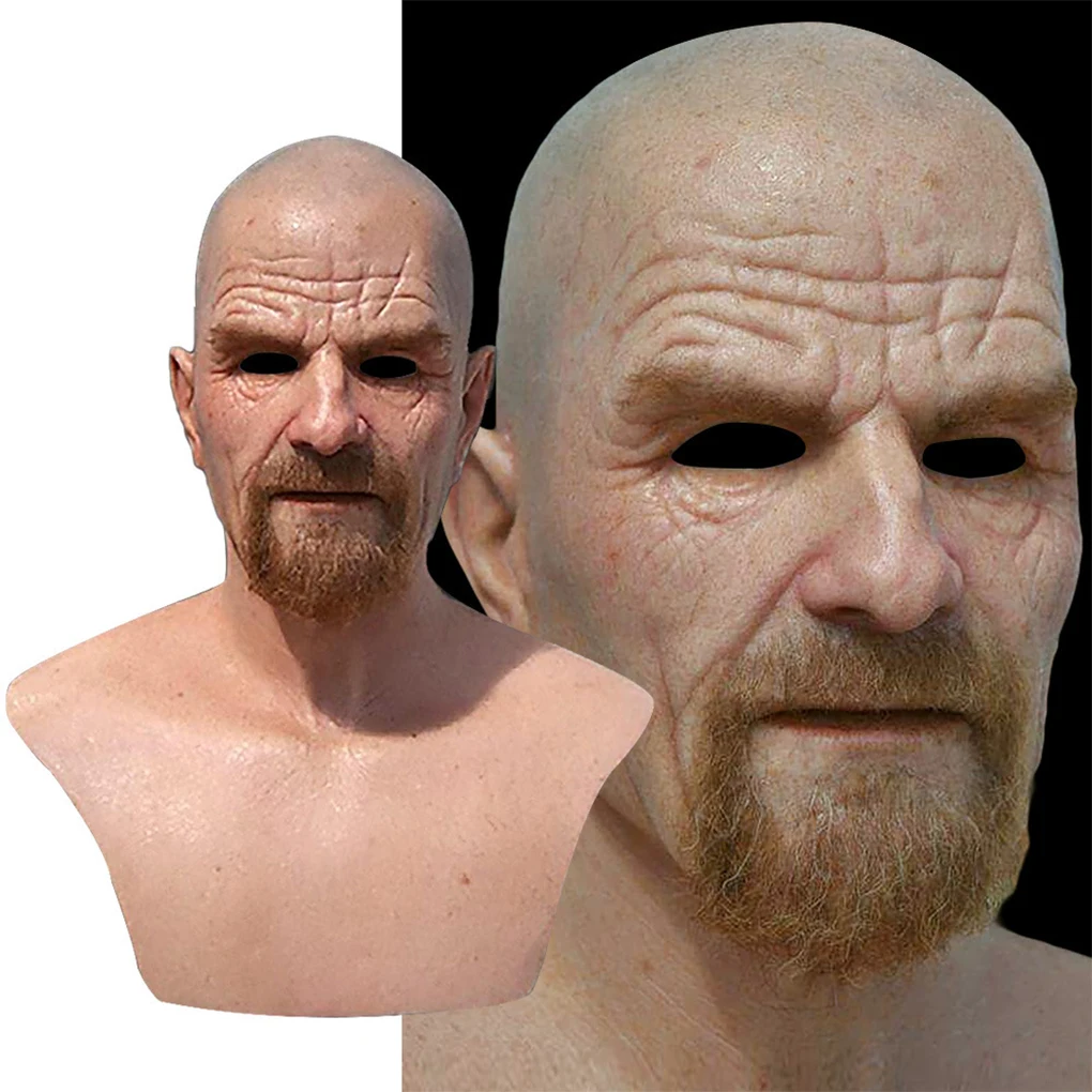 New Bald Old Man Headdress Realistic Grandpa Mask For Halloween Party Cosplay Halloween Ends Mask Masquerade Party Old Man Mask