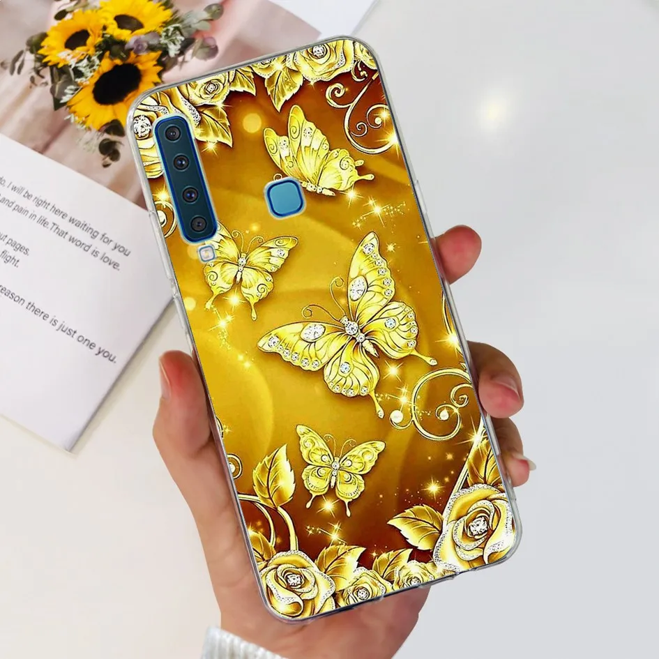 Floral Clear Soft TPU Silicone Phone Case - Elegant Protective Cover for Samsung Galaxy A9 2018
