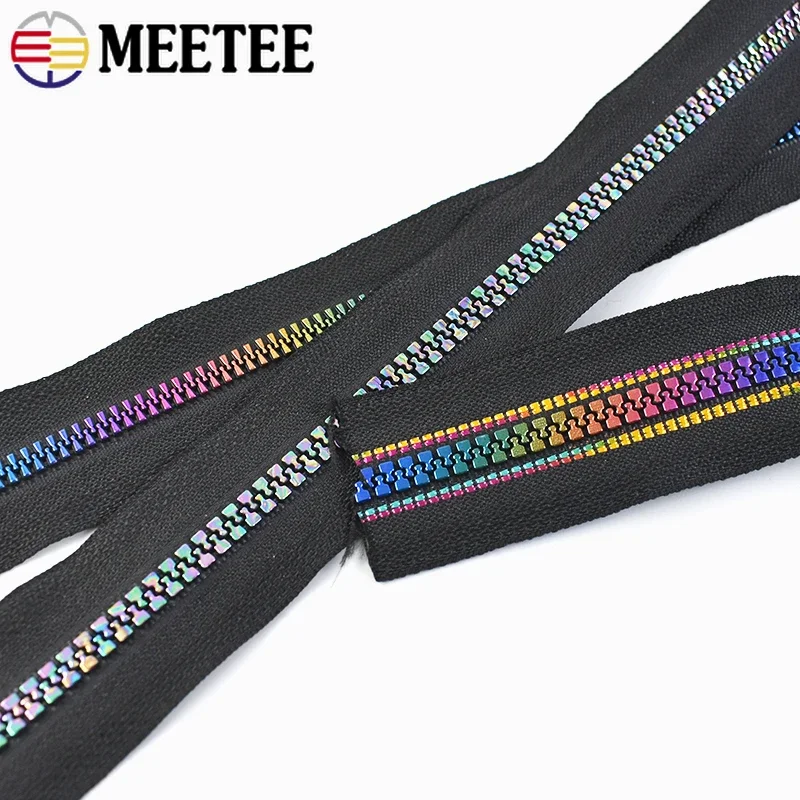 Cerniera Arcobaleno #5 Con Nastro Da 4,6 Metri E 10 Cursori In Metallo: Per Cucito Fai Da Te Su Borse E Jeans