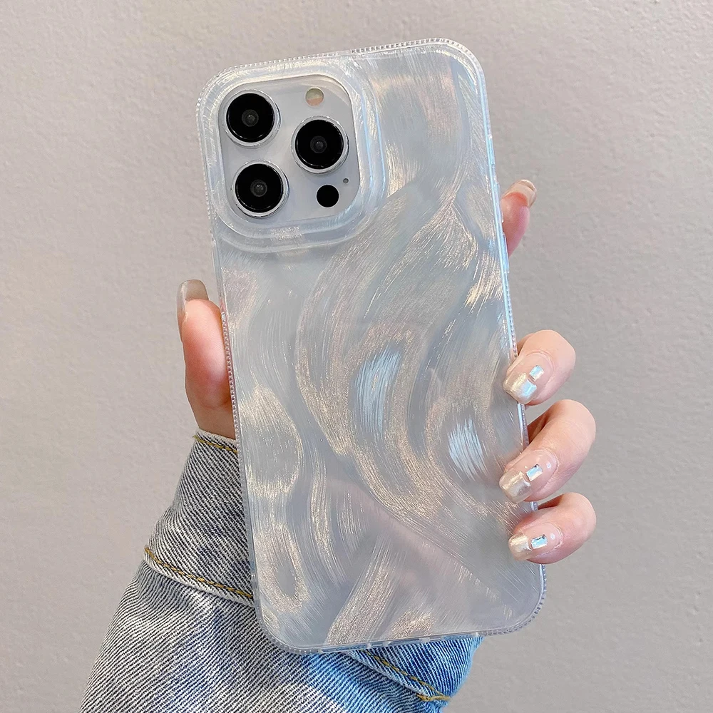 Luxury Gradient Laser Silicone Shockproof Anti-Slip Phone Case with Soft Bumper Cover